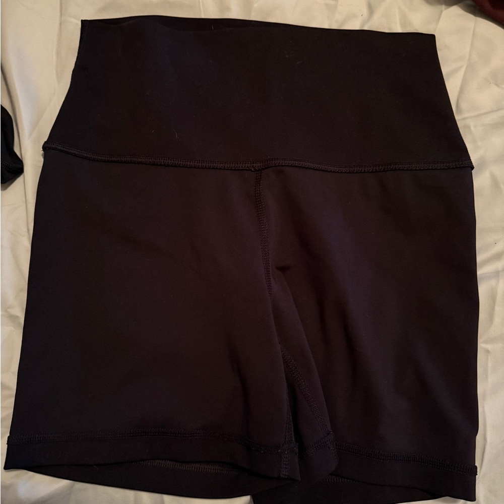 High-Waisted Black Biker Shorts
